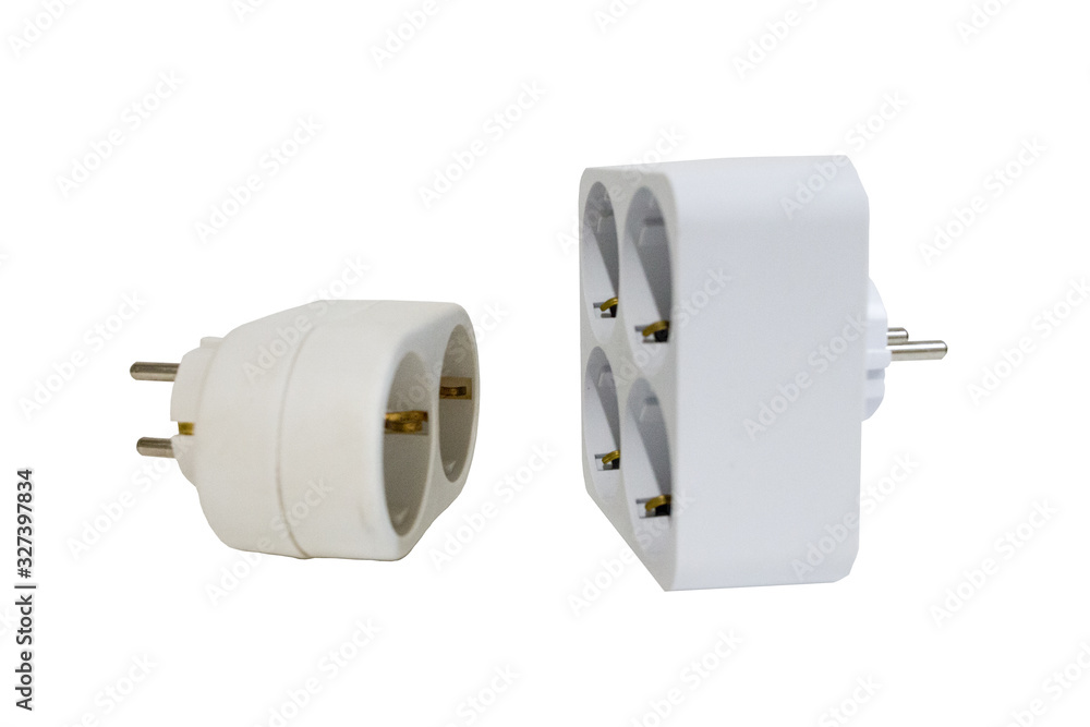 sockets-splitters for two and four white plugs sockets-splitters for two and four white plugs