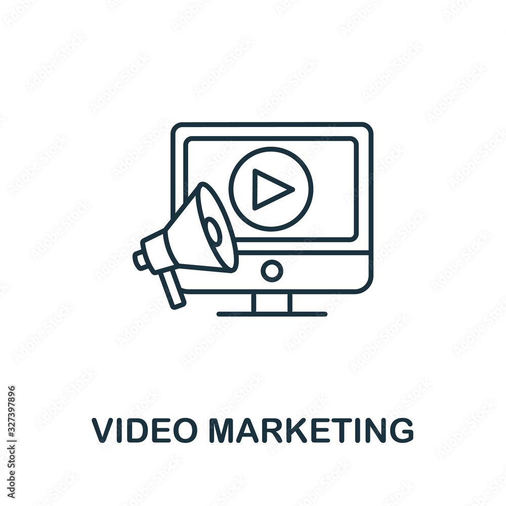 Video Marketing icon from digital marketing collection. Simple line element Video Marketing symbol for templates, web design and infographics