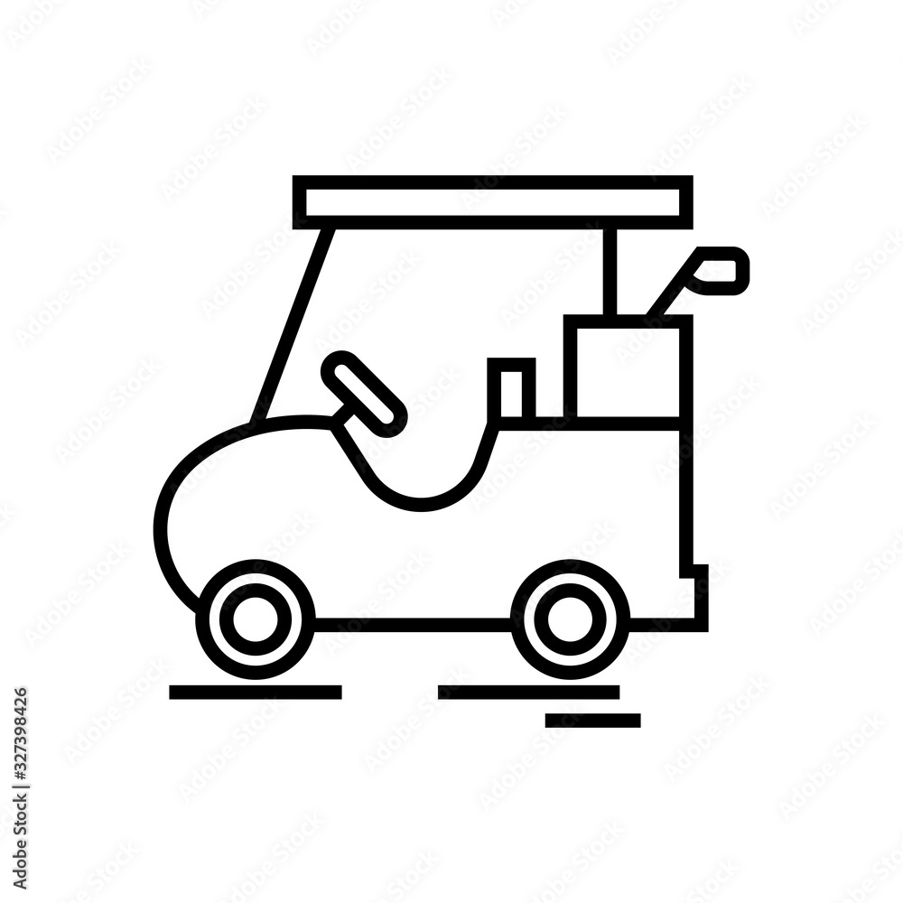 Park car line icon, concept sign, outline vector illustration, linear symbol.