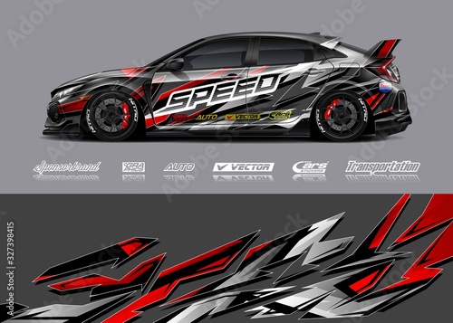 Sport car racing wrap design. vector design.