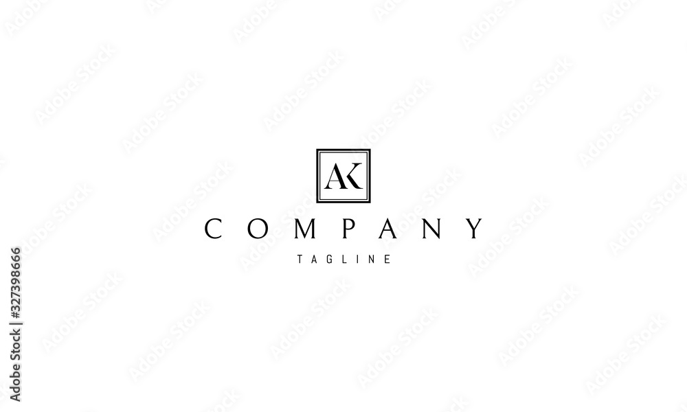 Obraz premium Vector logo on which the abstract image of the letters A and K squared.