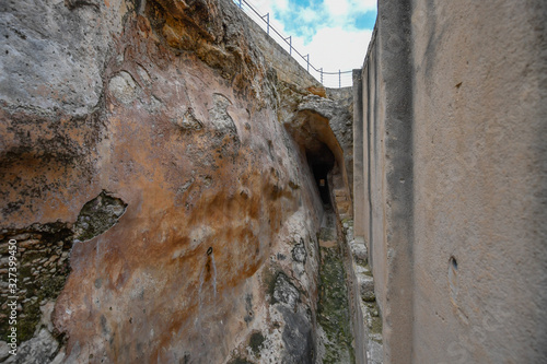 The antique underground reservoir in NP Zippori, Galilee, Israel photo