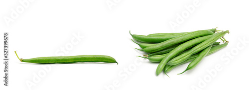 Green beans isolated on a white background photo