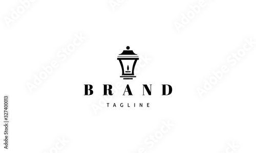 Vector logo on which an abstract image of a street lamp.