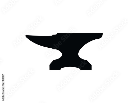 Vintage anvil blacksmith crafting vector icon logo design template, isolated on white