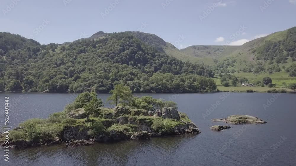 Coastal area with green mountains aerial view Coastal area with green mountains aerial view