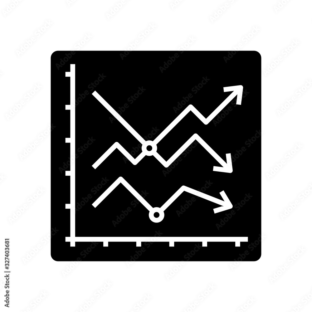 Graphic changing black icon, concept illustration, vector flat symbol, glyph sign. Graphic changing black icon, concept illustration, vector flat symbol, glyph sign.