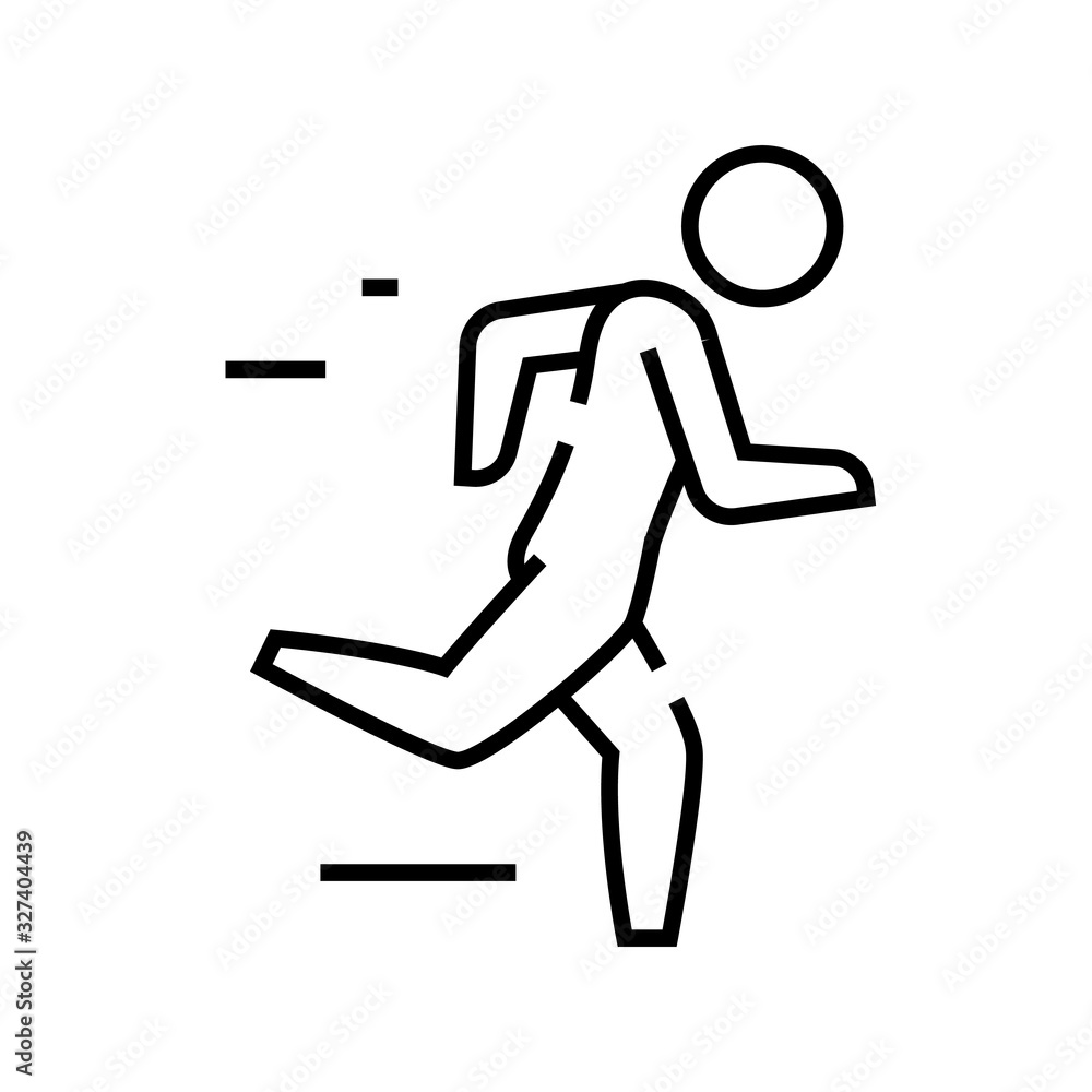 Running man line icon, concept sign, outline vector illustration, linear symbol. Running man line icon, concept sign, outline vector illustration, linear symbol.