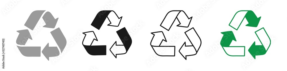 Recycling icon set. isolated on white, Vector illustration Recycling icon set. isolated on white, Vector illustration