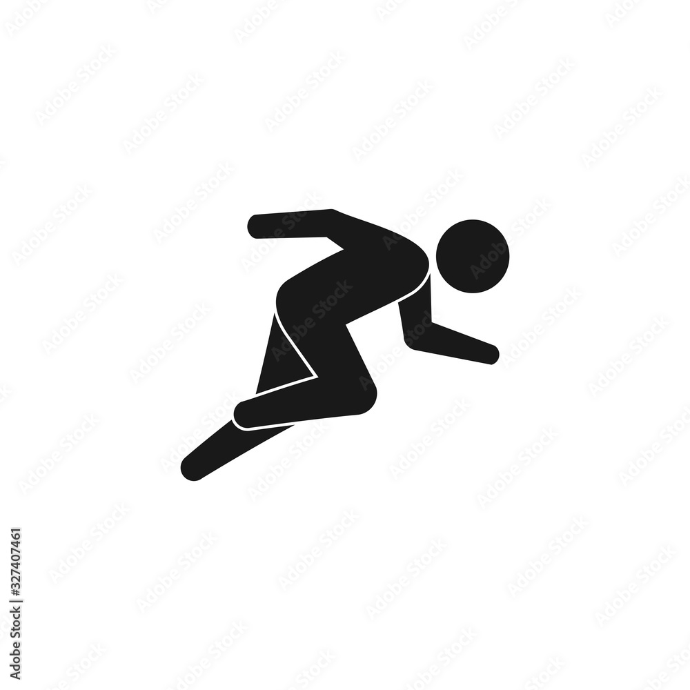 Running man icon isolated on white background, vector Illustration