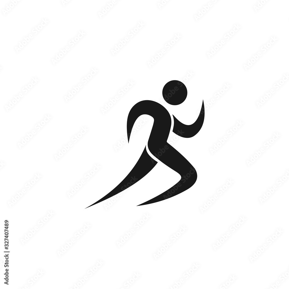 Running man icon isolated on white background, vector Illustration Running man icon isolated on white background, vector Illustration