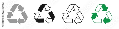 Recycling icon set. isolated on white, Vector illustration