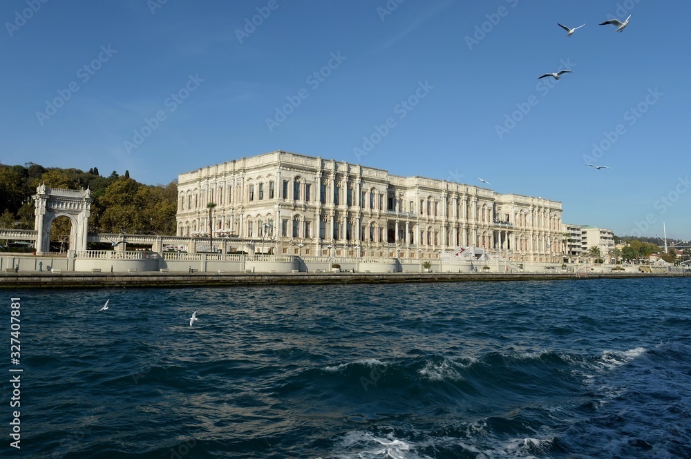 Chiragan Palace Hotel in Istanbul from the Bosphorus Strait