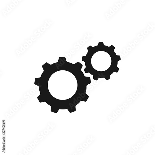 Setting gears icon, flat design isolated on white background