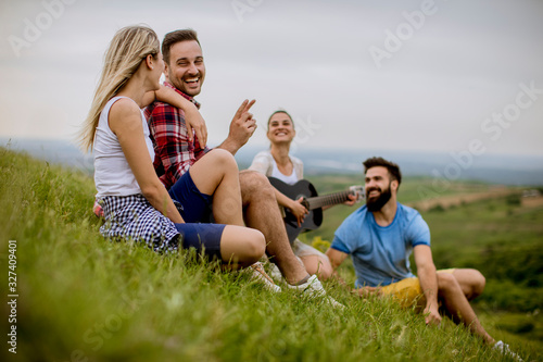 Group od young people havin...