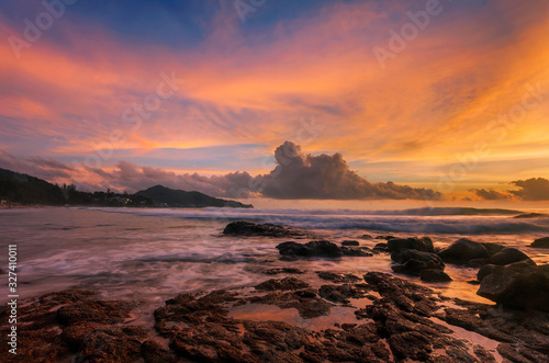 Tropical sunset at beach