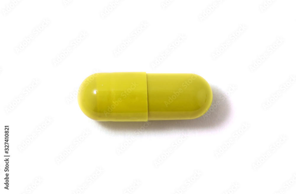 Medical capsules isolated on white background