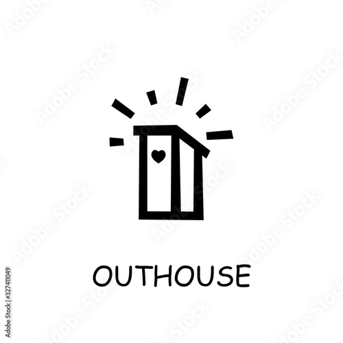 Outhouse flat vector icon