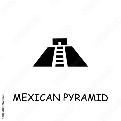 Mexican pyramid flat vector icon