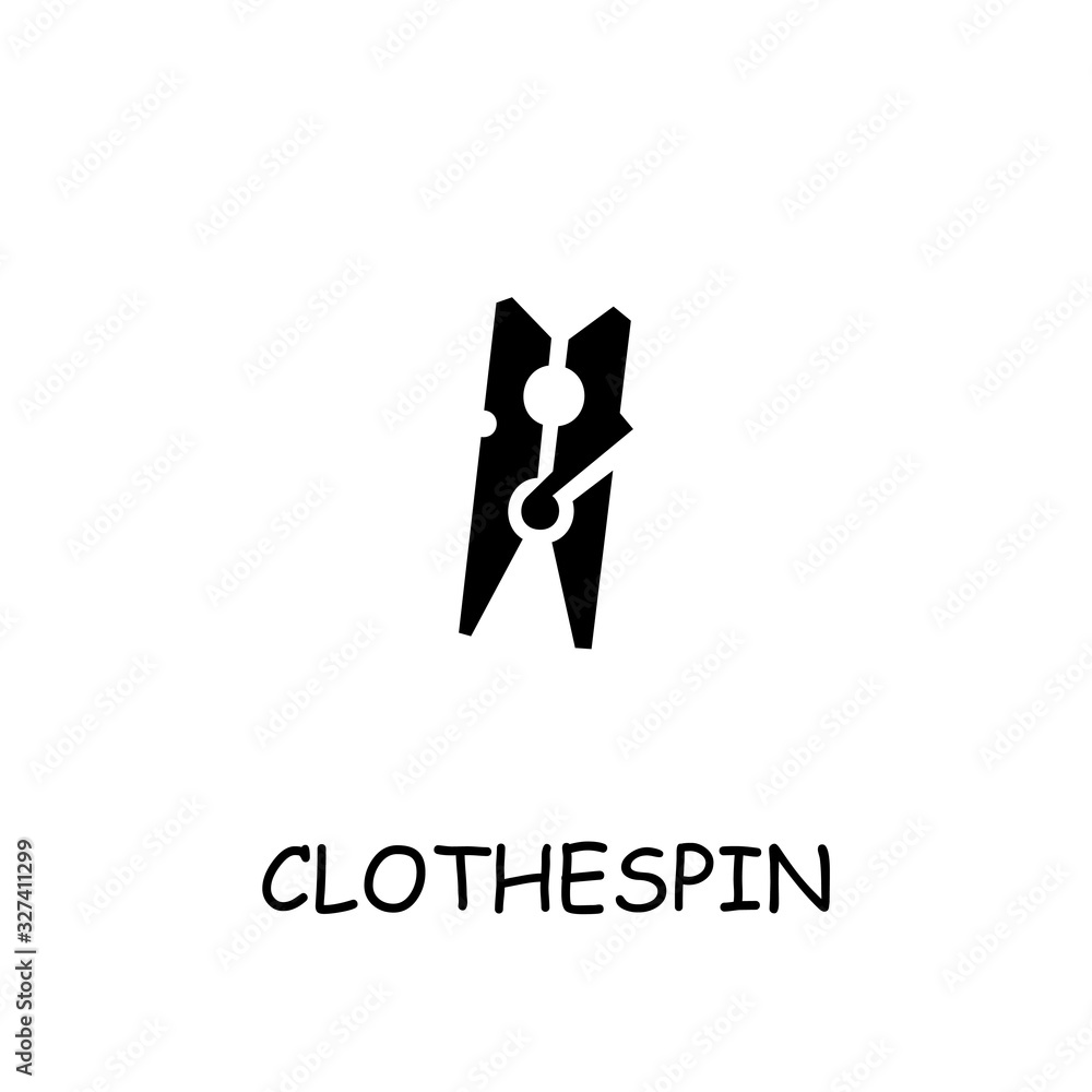 Clothespin flat vector icon Clothespin flat vector icon