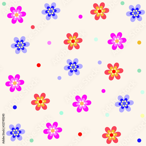 Vector pattern with colourful flowers. Floral background. The elegant the template for fashion prints. © forevel