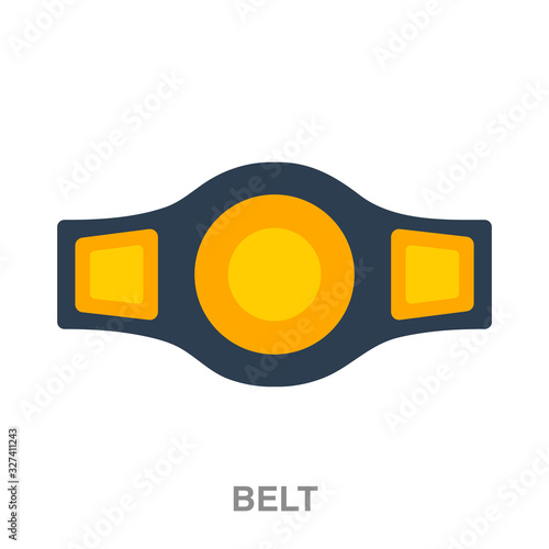 winner belt flat icon on white transparent background. You can be used black ant icon for several purposes.	