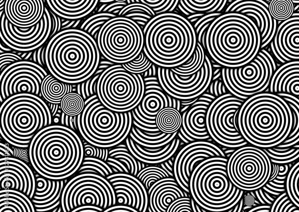 Obraz premium black white circles 