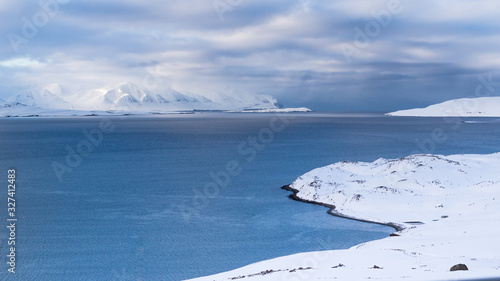 Embouchure du fjord Eyjafjörður en Islande