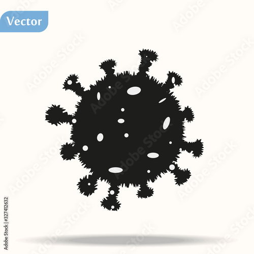 Coronavirus Bacteria Cell Icon  2019-nCoV Novel Coronavirus Bacteria. No Infection and Stop Coronavirus Concepts. Dangerous Coronavirus Cell in China  Wuhan. Isolated Vector Icon