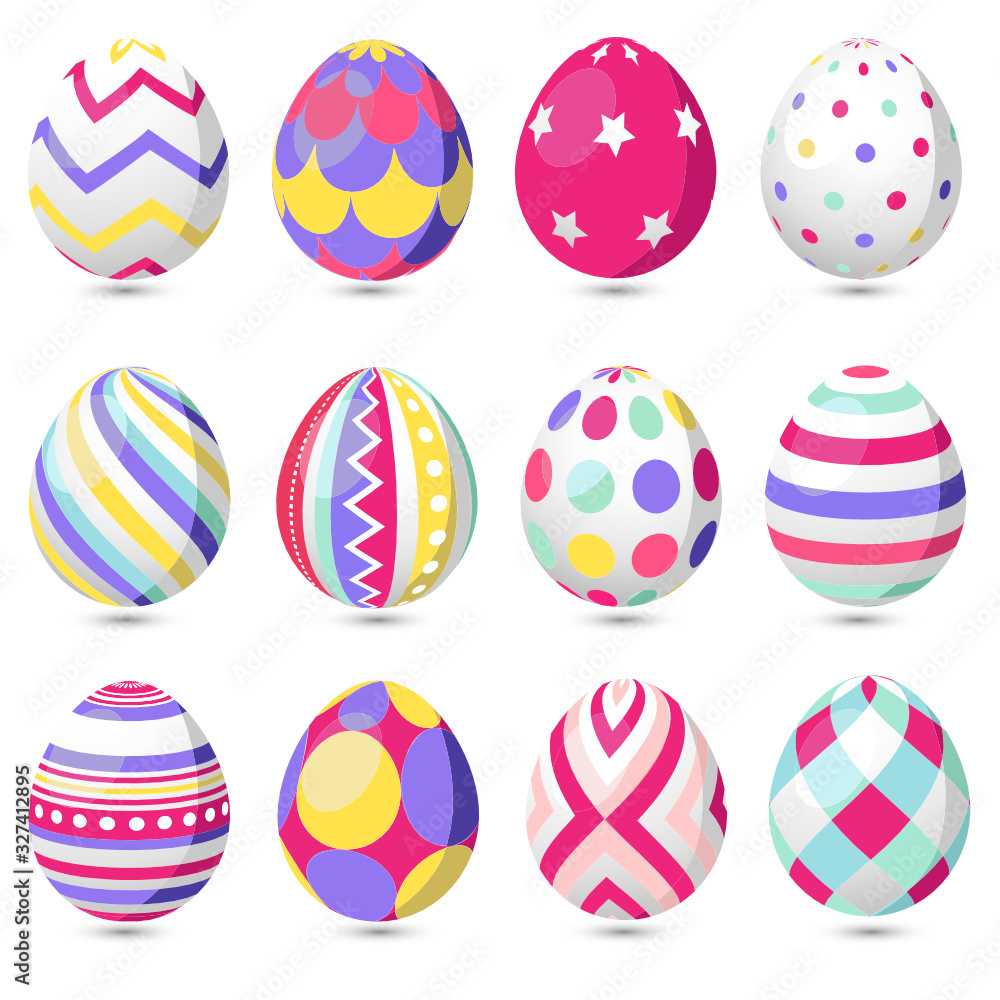 set of easter eggs vector image set of easter eggs vector image