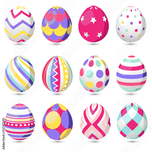 set of easter eggs vector image
