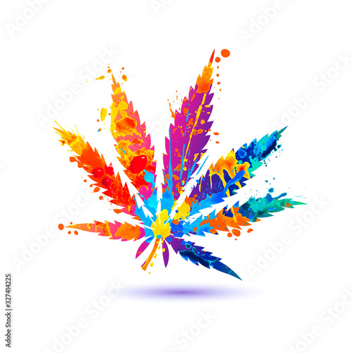 Cannabis icon on white background