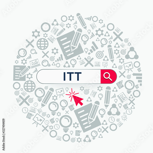 ITT mean (invitation to tender) Word written in search bar ,Vector illustration.