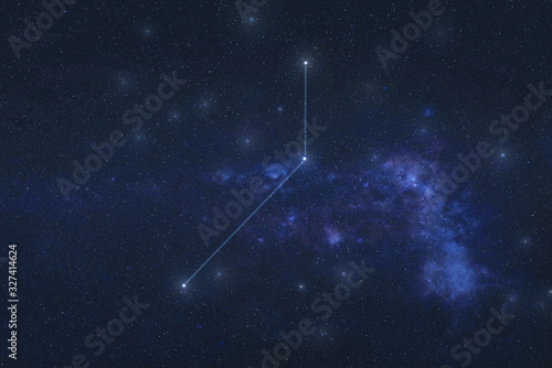 Pictor Constellation in outer space. Artist constellation with constellation lines. Elements of this image were furnished by NASA 