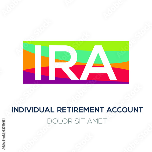Creative colorful logo , IRA  mean (individual retirement account) .