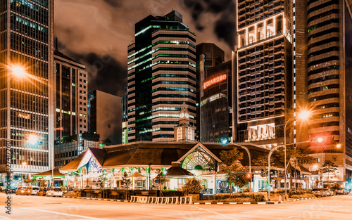 Telok Ayer Market night in Singapore center