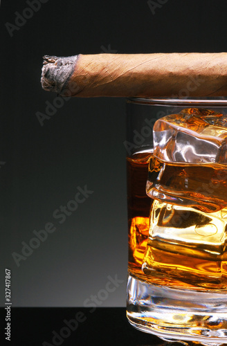 Cigar on Whiskey Glass