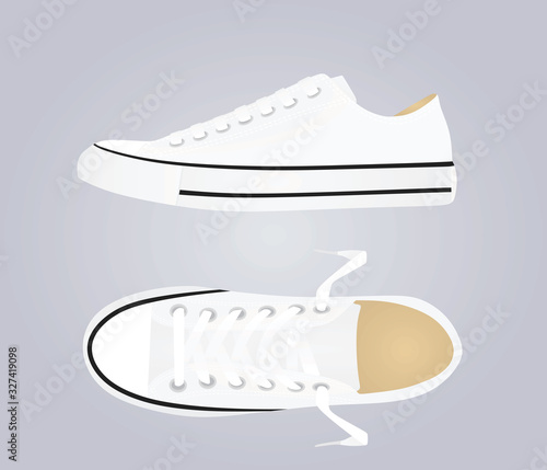 White canvas snickers. vector illustration