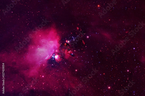 Fototapeta Naklejka Na Ścianę i Meble -  Beautiful pink nebula in deep space. Elements of this image were furnished by NASA.