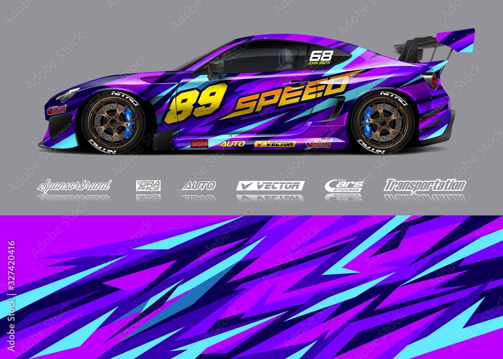 Car decal design vector. Graphic abstract stripe racing background designs for vehicle, race, rally, adventure and car racing livery. Car decal design vector. Graphic abstract stripe racing background designs for vehicle, race, rally, adventure and car racing livery.