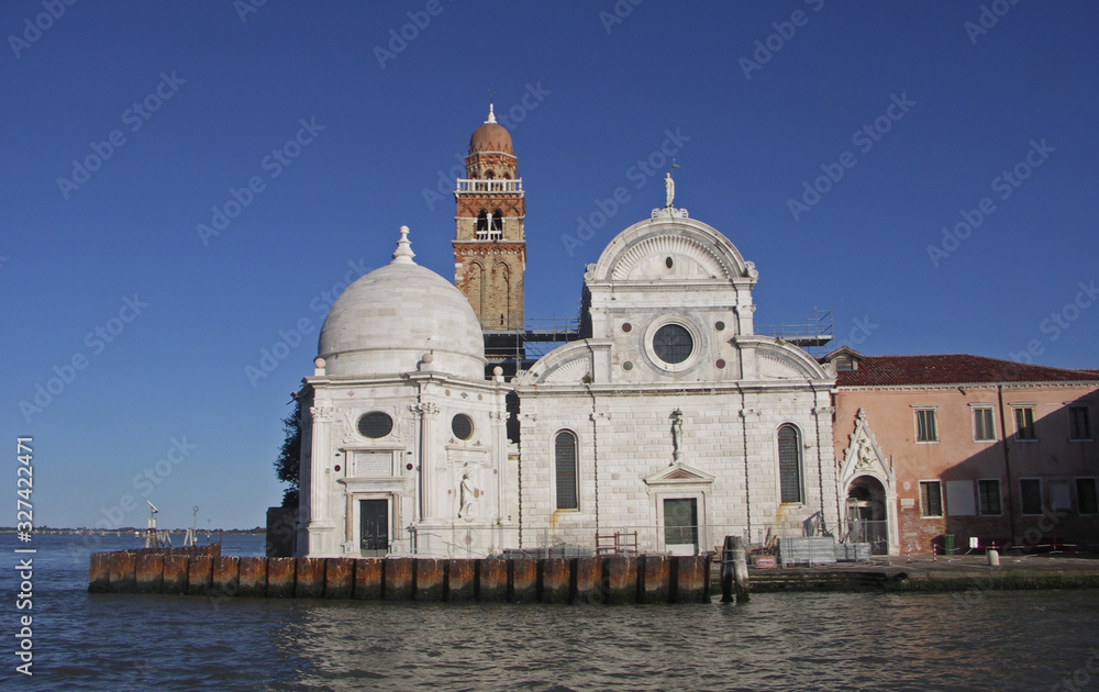 The Church of San Michele, the Cemetery Island Venice Italy.