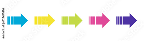 Set of colored arrows. Arrow isolated icon. Arrow vector icons. Arrow collection.