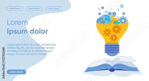 Idea Creation Flat Landing Page Vector Template