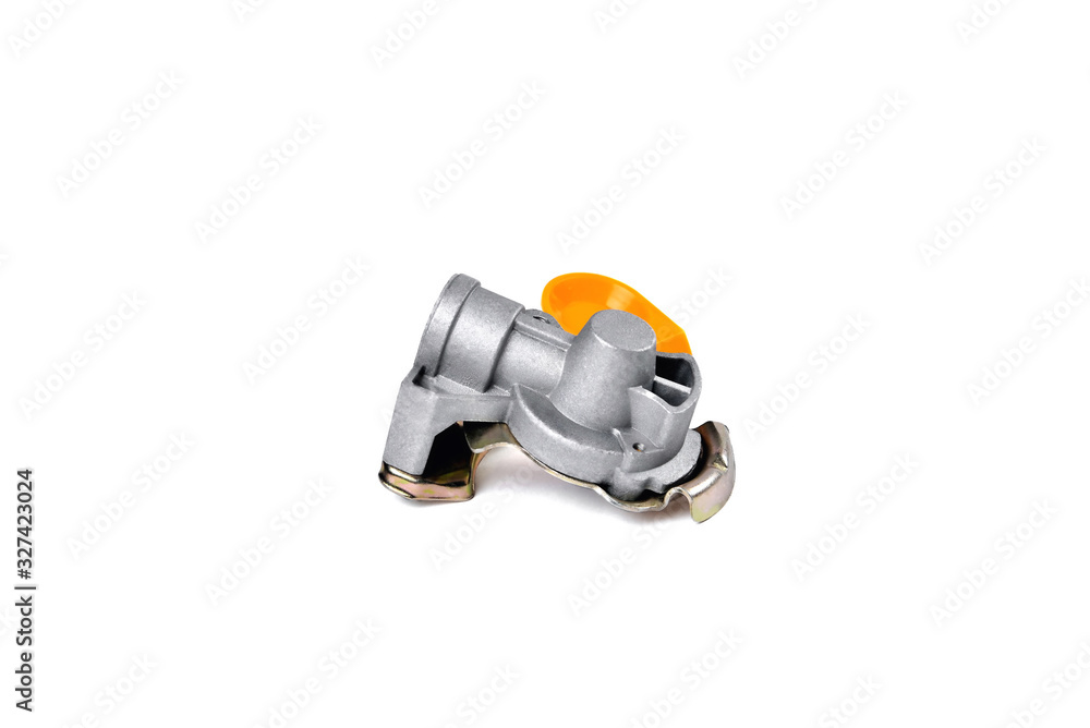 PALM crane for quick connection of pneumatic hoses of a truck, tractor and loading platform white background PALM crane for quick connection of pneumatic hoses of a truck, tractor and loading platform white background