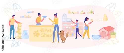 People Buying Accessories for Domestic Animals.