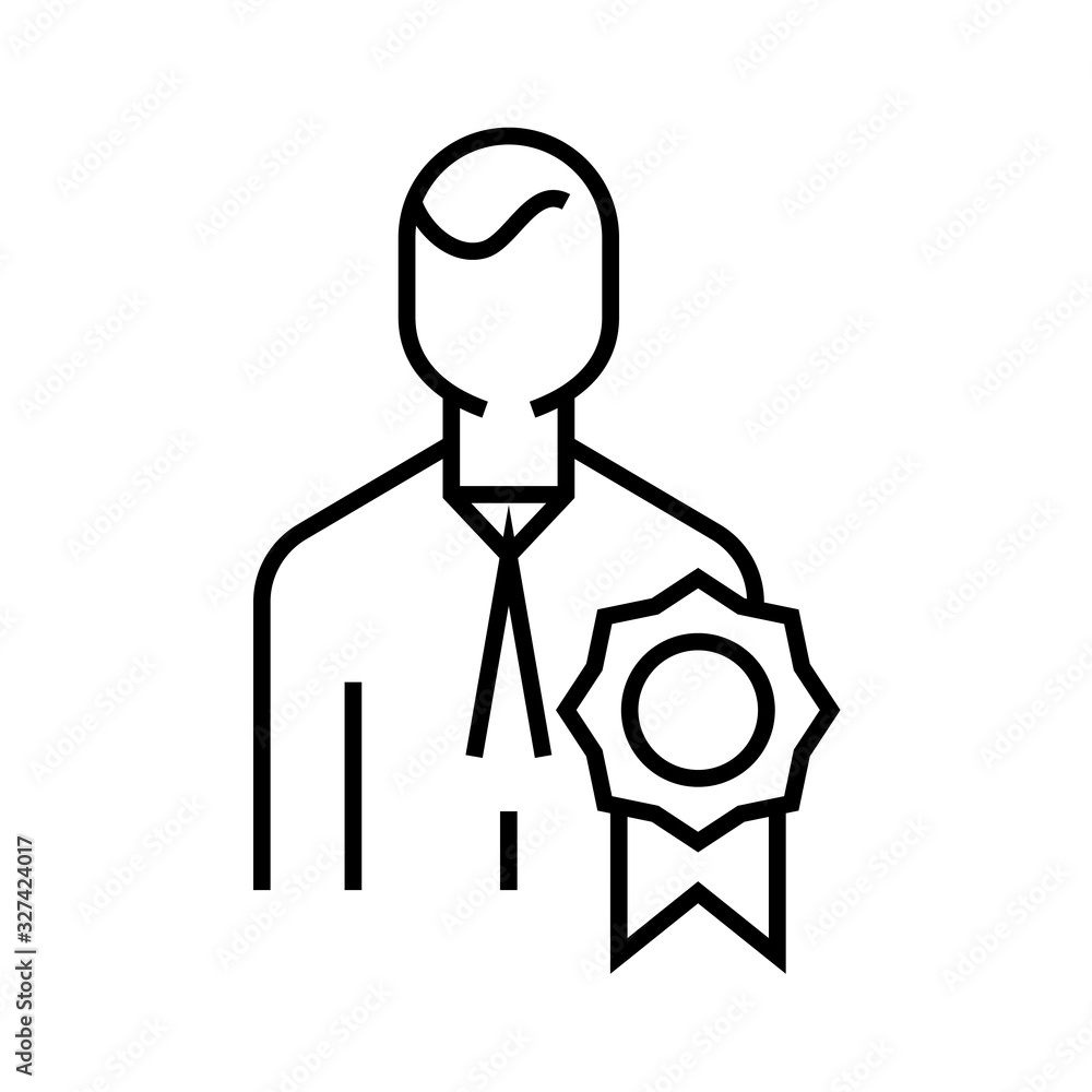 Reward for work line icon, concept sign, outline vector illustration, linear symbol.
