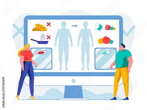 Nutrition Rules for Weight Loss Flat Illustration