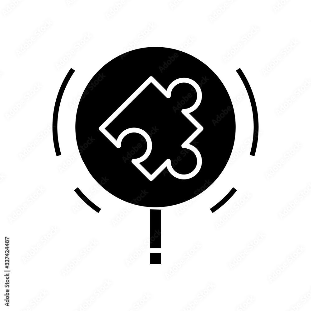 Detail search black icon, concept illustration, vector flat symbol, glyph sign. Detail search black icon, concept illustration, vector flat symbol, glyph sign.