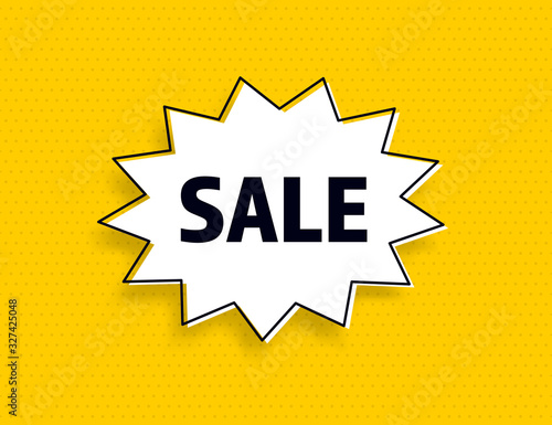 Sale speech bubble banner pop art memphis style
