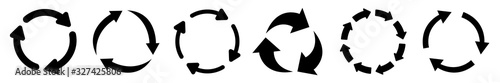 Set of arrow recycle, means using recycled resources, recycling, arrows, recycle icon – vector